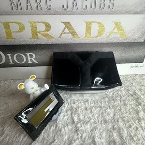 Yves Saint Laurent Black Patent Leather Cosmetic bag With Mirror